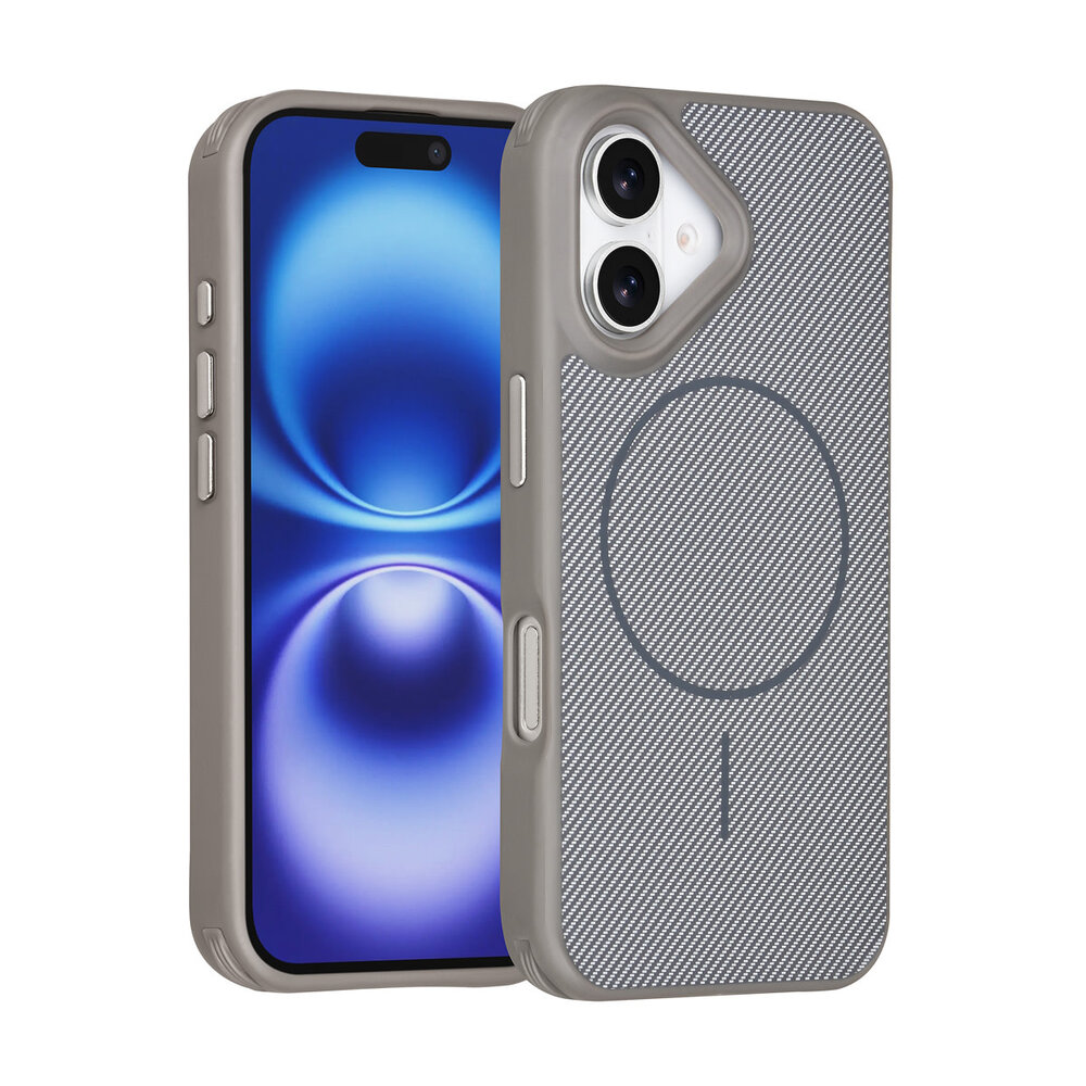 TUNIQ TUNIQ iPhone 17 Back-Cover hul - Magsafe - Carbon Fiber - Shockproof - Grau TUNIQ TUNIQ iPhone 17 Back-Cover hul - Magsafe - Carbon Fiber - Shockproof - Grau