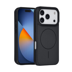 TUNIQ iPhone 17 Pro Back cover case - Magsafe - Carbon Fiber - Shockproof - Black