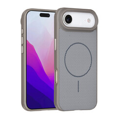 TUNIQ iPhone 17 Air Backcover hoesje - Magsafe - Carbon Fiber - Shockproof - Grijs