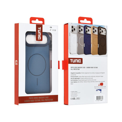TUNIQ TUNIQ iPhone 17 Air Back cover case - Magsafe - Carbon Fiber - Shockproof - Blue TUNIQ TUNIQ iPhone 17 Air Back cover case - Magsafe - Carbon Fiber - Shockproof - Blue