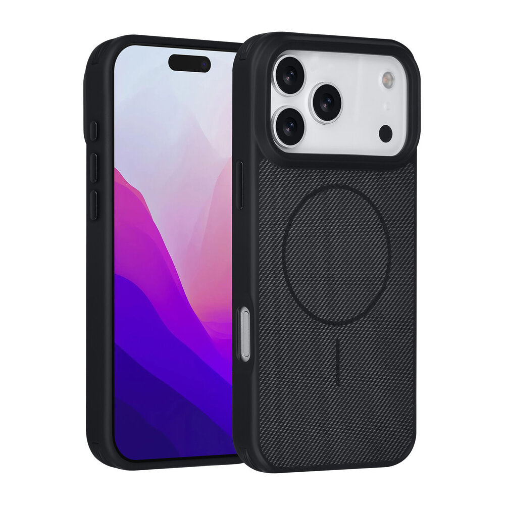 TUNIQ TUNIQ iPhone 17 Pro Max Back cover case - Magsafe - Carbon Fiber - Shockproof - Black TUNIQ TUNIQ iPhone 17 Pro Max Back cover case - Magsafe - Carbon Fiber - Shockproof - Black