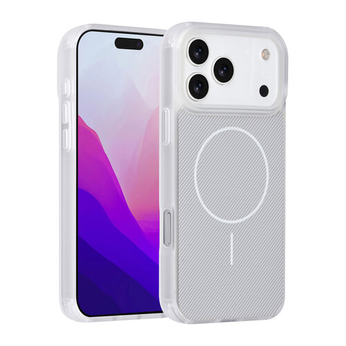 TUNIQ TUNIQ iPhone 17 Pro Max/iPhone 18 Pro Max Coque arrière MagSafe Fibre de carbone Antichoc - Blanc