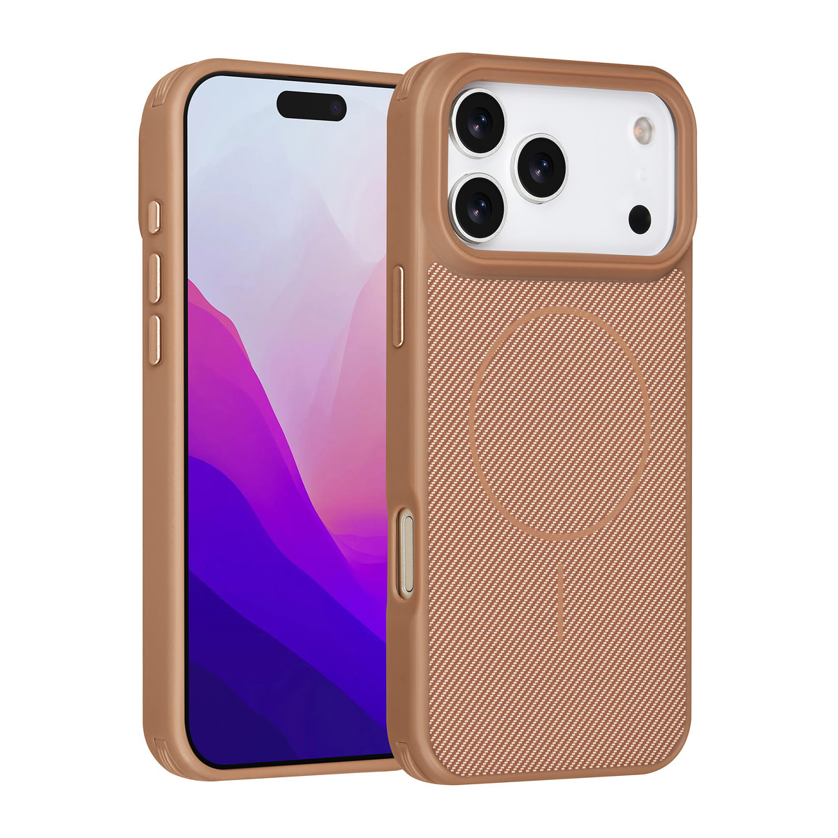 TUNIQ TUNIQ iPhone 17 Pro Max Backcover hoesje - Magsafe - Carbon Fiber - Shockproof - Goud