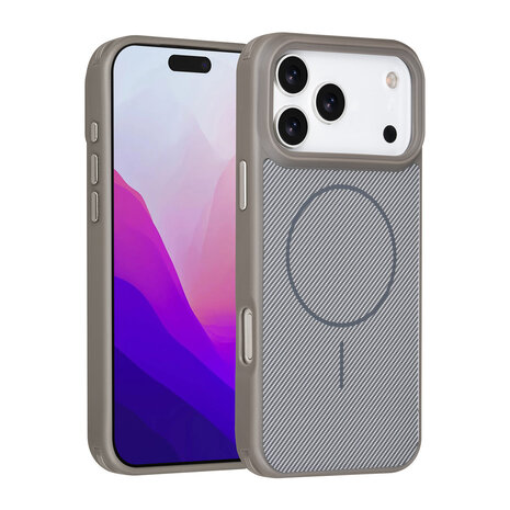 TUNIQ TUNIQ iPhone 17 Pro Max Back cover coque - Magsafe - Carbon Fiber - Shockproof - Gris TUNIQ TUNIQ iPhone 17 Pro Max Back cover coque - Magsafe - Carbon Fiber - Shockproof - Gris