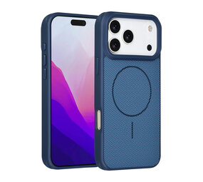 TUNIQ TUNIQ iPhone 17 Pro Max Back-Cover hul - Magsafe - Carbon Fiber - Shockproof - Blau TUNIQ TUNIQ iPhone 17 Pro Max Back-Cover hul - Magsafe - Carbon Fiber - Shockproof - Blau