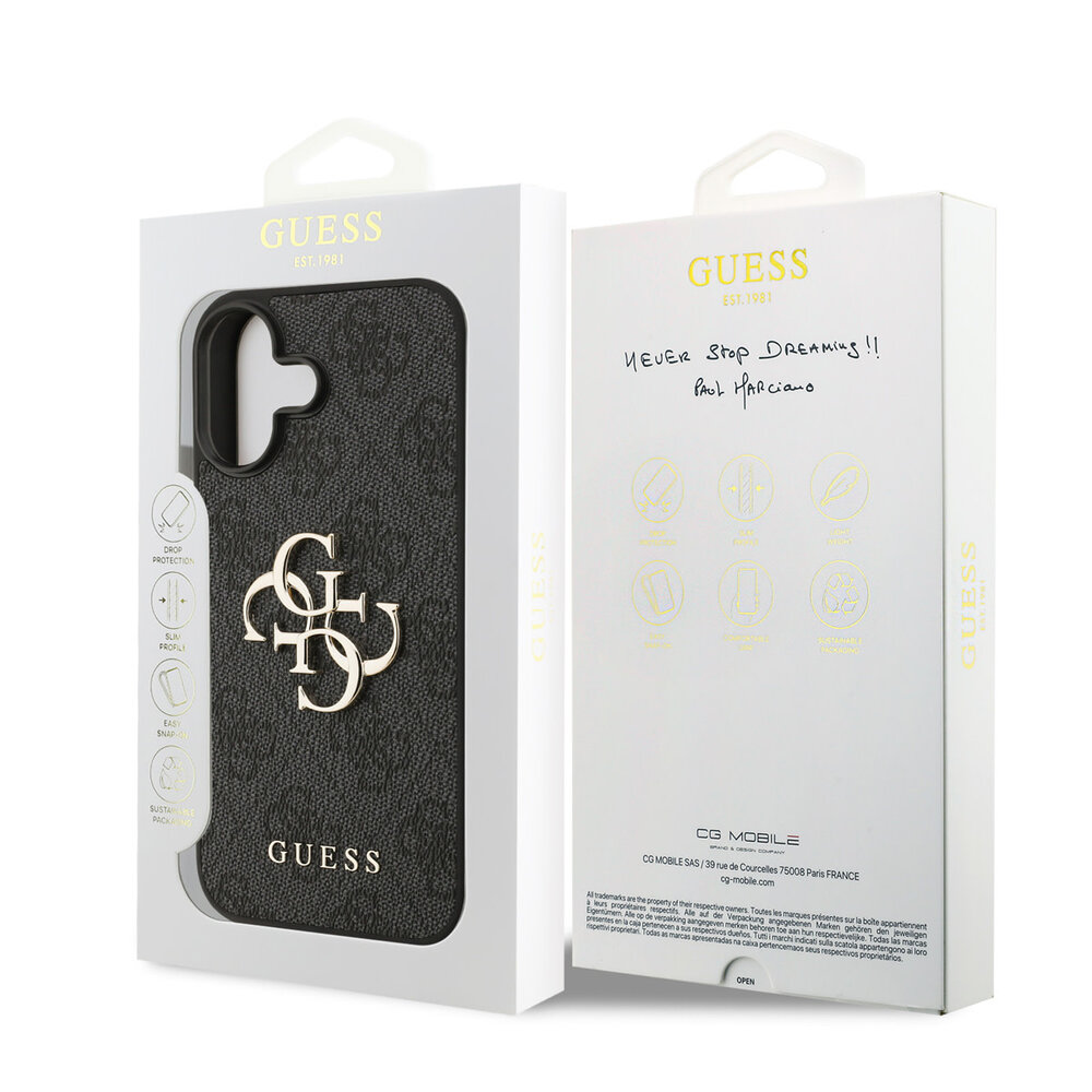 Guess Guess iPhone 17 Back cover case - 4G - Big Metal Logo - Black Guess Guess iPhone 17 Back cover case - 4G - Big Metal Logo - Black