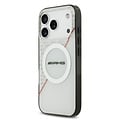 AMG AMG iPhone 17 Pro/iPhone 18 Pro Coque arrière MagSafe Double couche Ligne rouge - Blanc