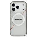 AMG AMG iPhone 17 Pro/iPhone 18 Pro Coque arrière MagSafe Double couche Ligne rouge - Blanc