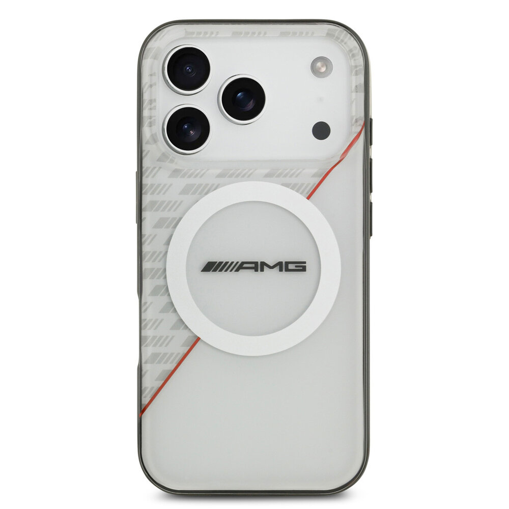 AMG AMG iPhone 17 Pro Back cover coque - Magsafe - Double Layer - Red Line - Blanc AMG AMG iPhone 17 Pro Back cover coque - Magsafe - Double Layer - Red Line - Blanc