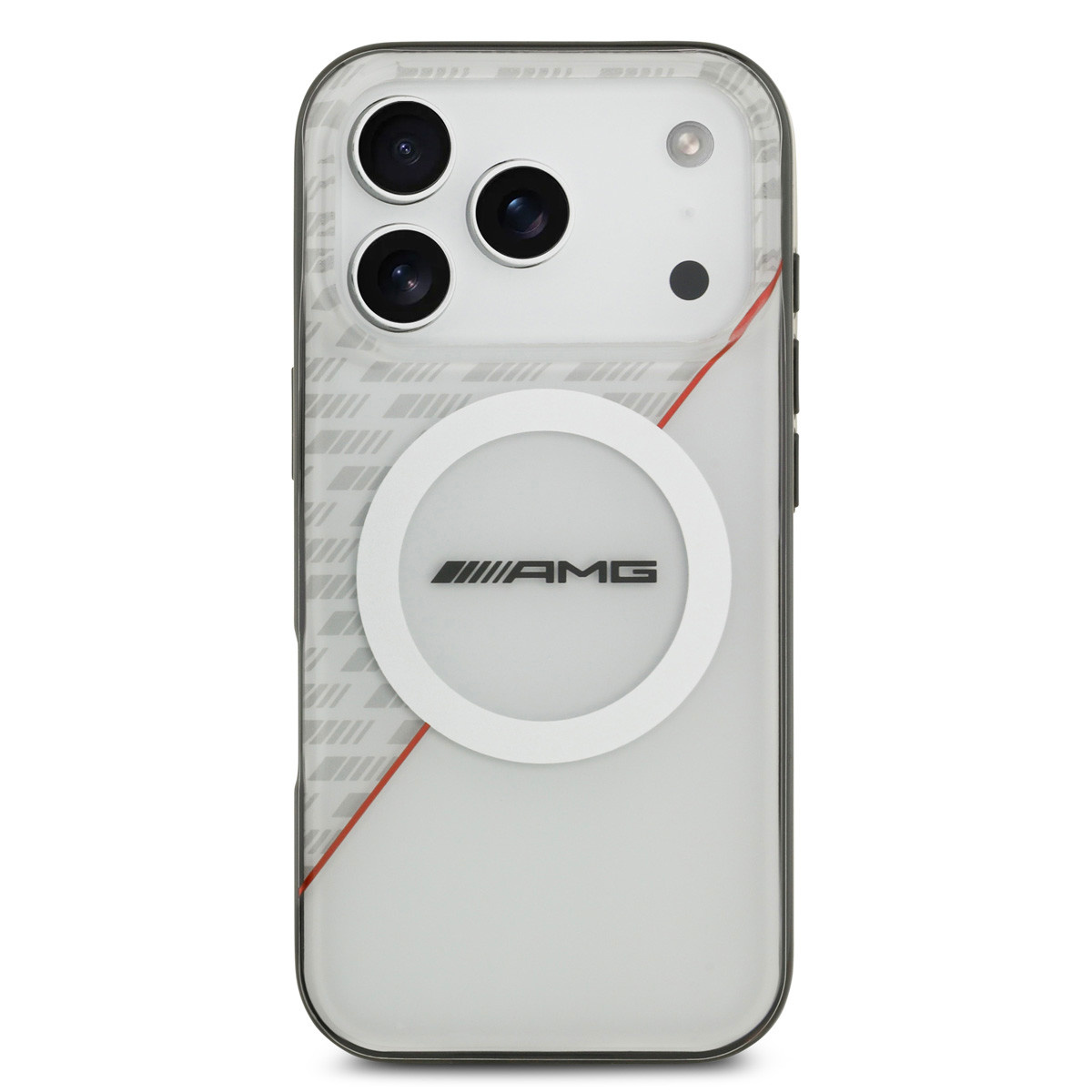 AMG AMG iPhone 17 Pro Backcover hoesje - Magsafe - Double Layer - Red Line - Wit, foto 3 van 6