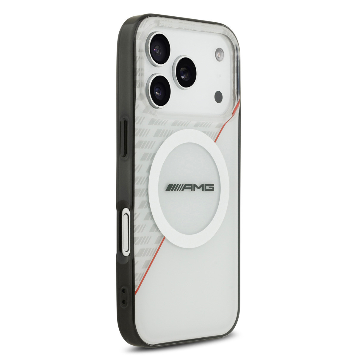 AMG AMG iPhone 17 Pro Backcover hoesje - Magsafe - Double Layer - Red Line - Wit, foto 4 van 6