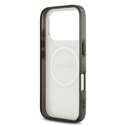 AMG AMG iPhone 17 Pro/iPhone 18 Pro Coque arrière MagSafe Double couche Ligne rouge - Blanc