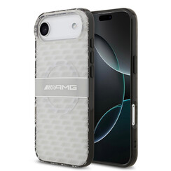 AMG iPhone 17 Air Back cover case - Magsafe - Double Layer - Transparent Rhombs Repeat - White