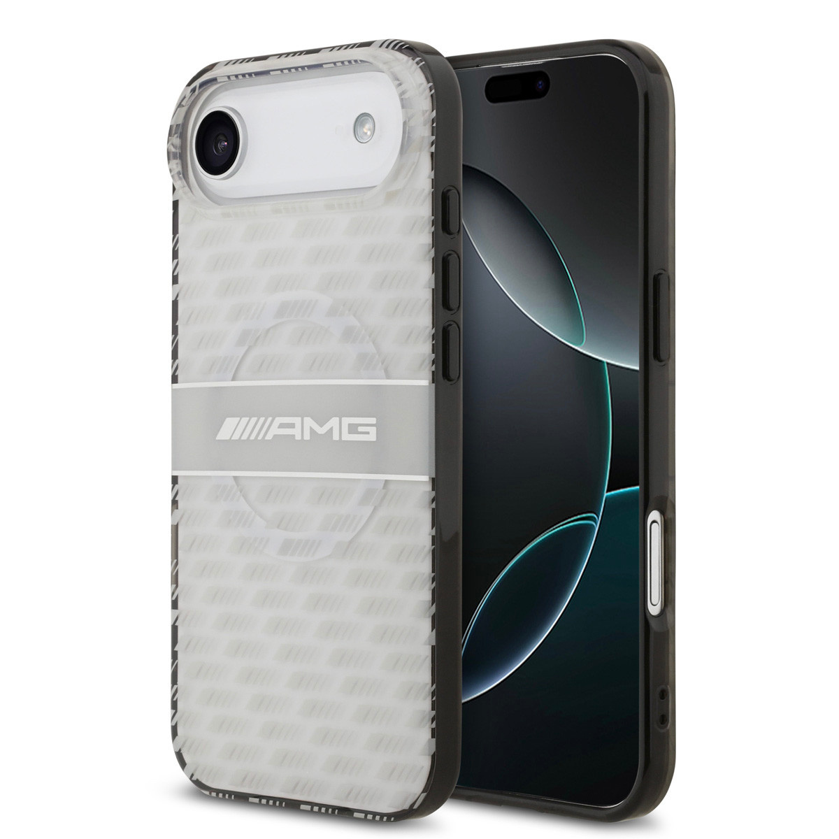 AMG AMG iPhone 17 Air Backcover hoesje - Magsafe - Double Layer - Transparent Rhombs Repeat - Wit