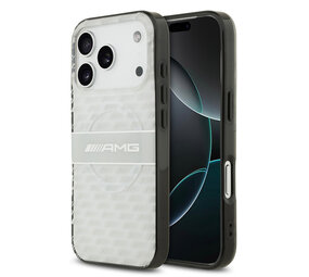 AMG AMG iPhone 17 Pro Back-Cover hul - Magsafe - Double Layer - Transparent Rhombs Repeat - Weiß AMG AMG iPhone 17 Pro Back-Cover hul - Magsafe - Double Layer - Transparent Rhombs Repeat - Weiß
