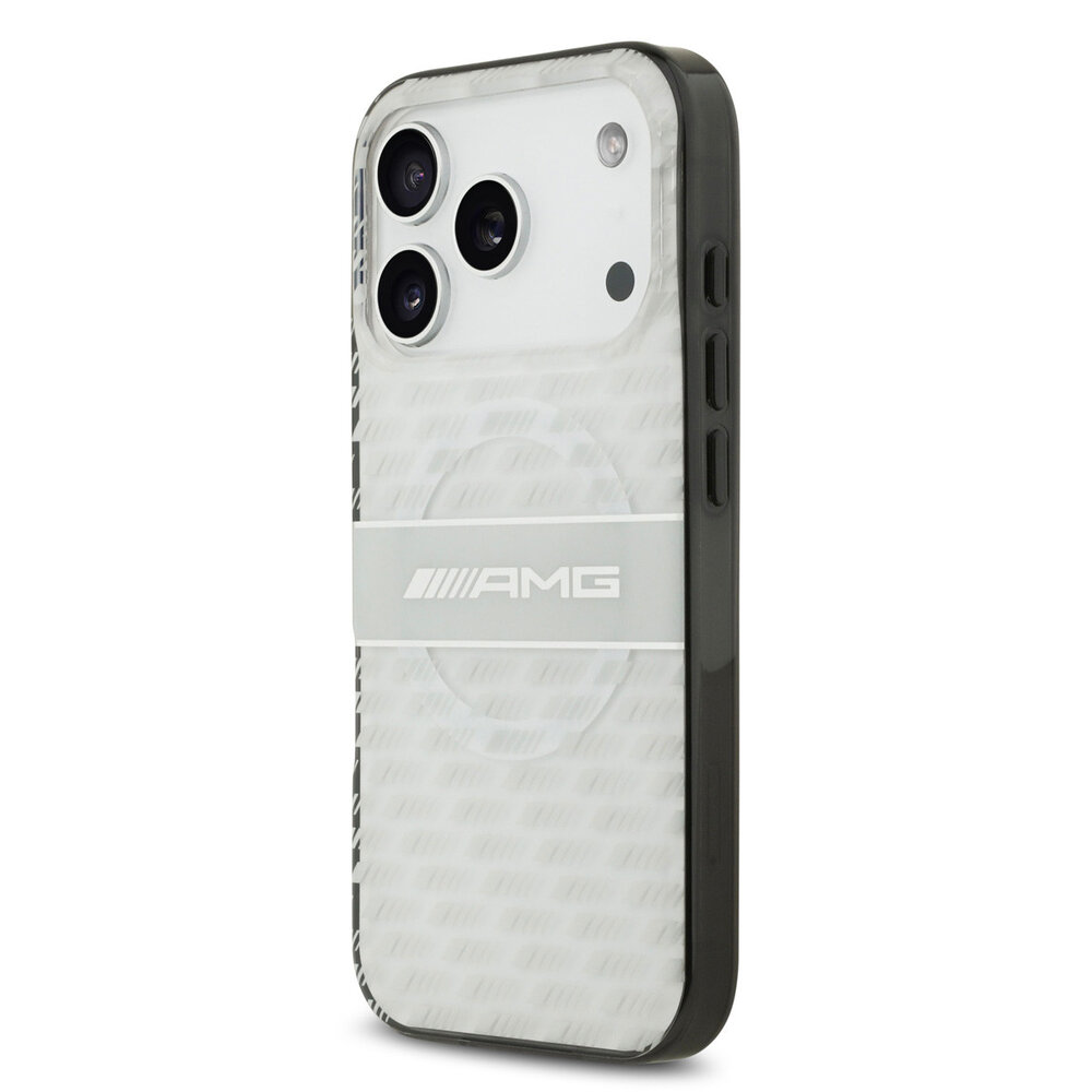 AMG AMG iPhone 17 Pro Back-Cover hul - Magsafe - Double Layer - Transparent Rhombs Repeat - Weiß AMG AMG iPhone 17 Pro Back-Cover hul - Magsafe - Double Layer - Transparent Rhombs Repeat - Weiß
