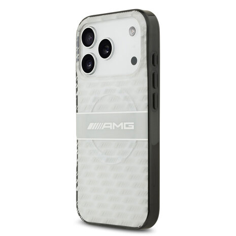 AMG AMG iPhone 17 Pro Back-Cover hul - Magsafe - Double Layer - Transparent Rhombs Repeat - Weiß AMG AMG iPhone 17 Pro Back-Cover hul - Magsafe - Double Layer - Transparent Rhombs Repeat - Weiß