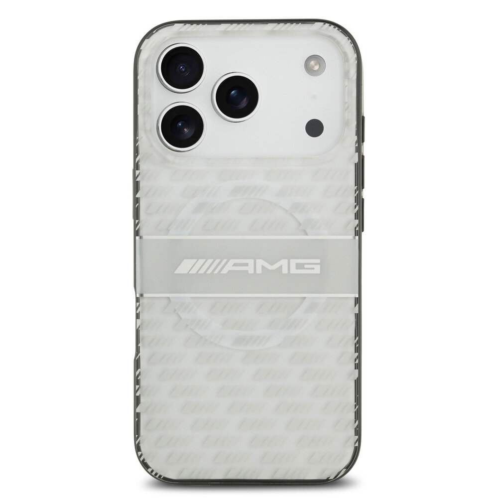 AMG AMG iPhone 17 Pro Back cover coque - Magsafe - Double Layer - Transparent Rhombs Repeat - Blanc AMG AMG iPhone 17 Pro Back cover coque - Magsafe - Double Layer - Transparent Rhombs Repeat - Blanc
