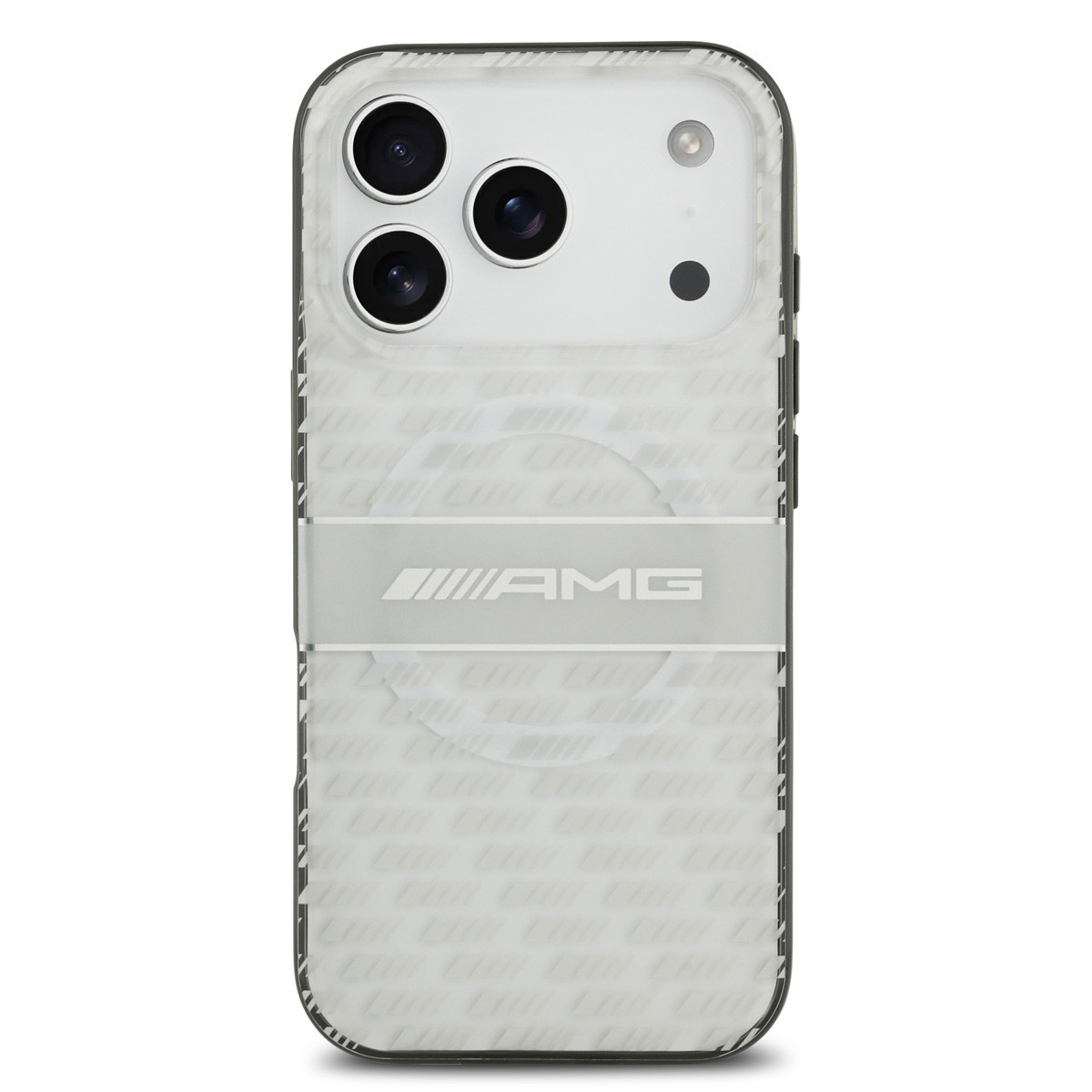 AMG AMG iPhone 17 Pro Backcover hoesje - Magsafe - Double Layer - Transparent Rhombs Repeat - Wit, foto 3 van 6