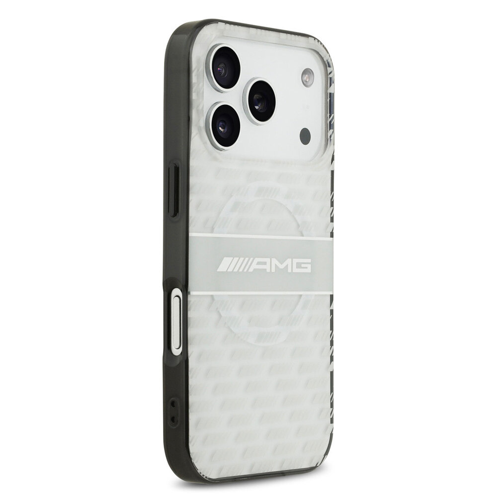 AMG AMG iPhone 17 Pro Back-Cover hul - Magsafe - Double Layer - Transparent Rhombs Repeat - Weiß AMG AMG iPhone 17 Pro Back-Cover hul - Magsafe - Double Layer - Transparent Rhombs Repeat - Weiß