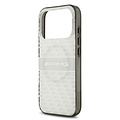 AMG AMG iPhone 17 Pro/iPhone 18 Pro Coque arrière MagSafe Double couche Motif répété de losanges transparents - Blanc