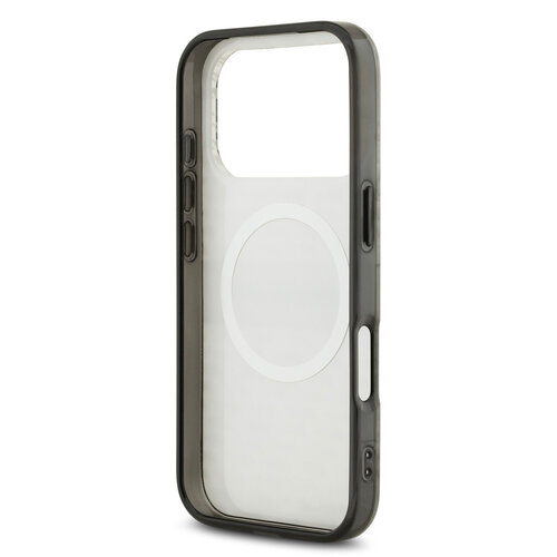 AMG AMG iPhone 17 Pro/iPhone 18 Pro Coque arrière MagSafe Double couche Motif répété de losanges transparents - Blanc