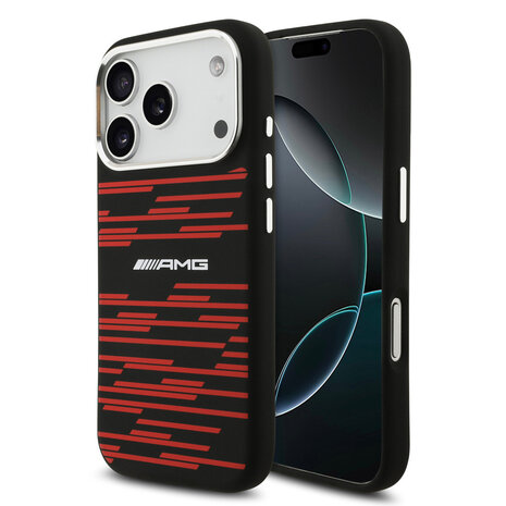 AMG AMG iPhone 17 Pro Back-Cover hul - Magsafe - Red Line Graphics - Schwarz AMG AMG iPhone 17 Pro Back-Cover hul - Magsafe - Red Line Graphics - Schwarz