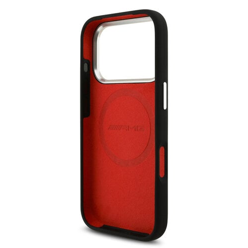 AMG AMG iPhone 17 Pro/iPhone 18 Pro Coque arrière MagSafe Graphisme à lignes rouges - Noir