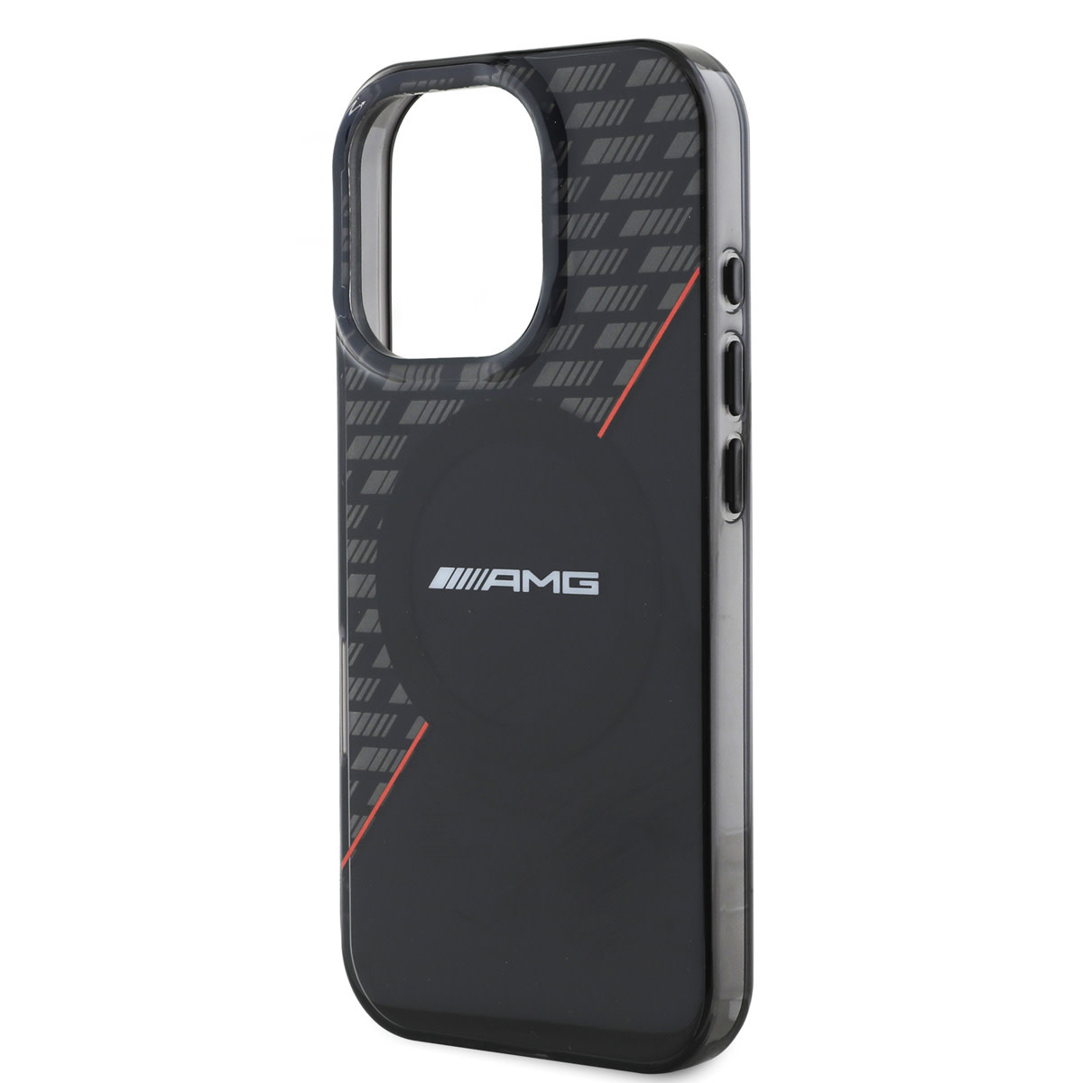 AMG AMG iPhone 16 Pro Backcover hoesje - Magsafe - Double Layer - Red Line - Zwart, foto 5 van 6
