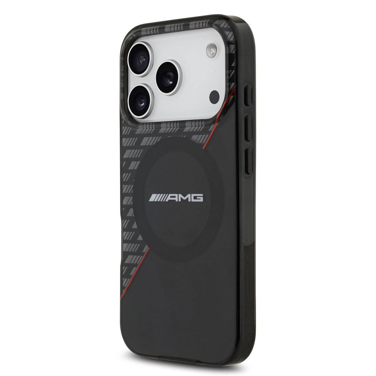 AMG AMG iPhone 17 Pro Backcover hoesje - Magsafe - Double Layer - Red Line - Zwart, foto 2 van 6
