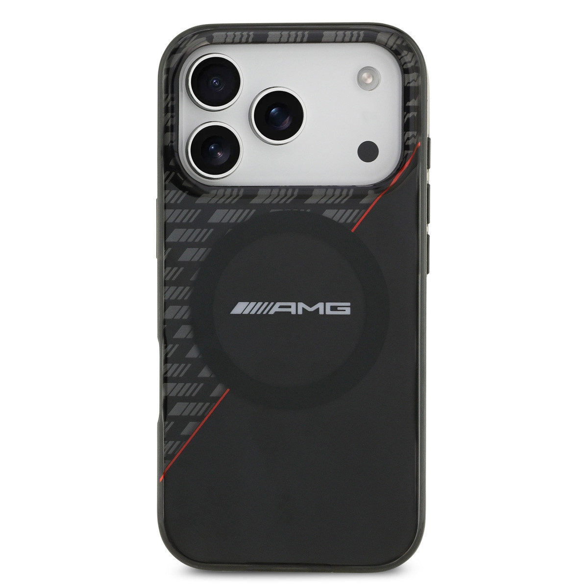 AMG AMG iPhone 17 Pro Backcover hoesje - Magsafe - Double Layer - Red Line - Zwart, foto 3 van 6