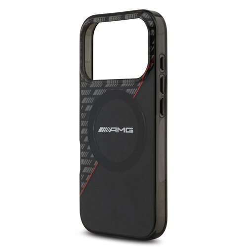 AMG AMG iPhone 17 Pro/iPhone 18 Pro Coque arrière MagSafe Double couche Ligne rouge - Noir