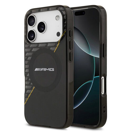 AMG AMG iPhone 17 Pro/iPhone 18 Pro Handyhülle MagSafe Zweilagig Gelbe Linie - Schwarz