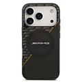 AMG AMG iPhone 17 Pro/iPhone 18 Pro Coque arrière MagSafe Double couche Ligne jaune - Noir
