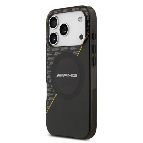AMG AMG iPhone 17 Pro/iPhone 18 Pro Handyhülle MagSafe Zweilagig Gelbe Linie - Schwarz