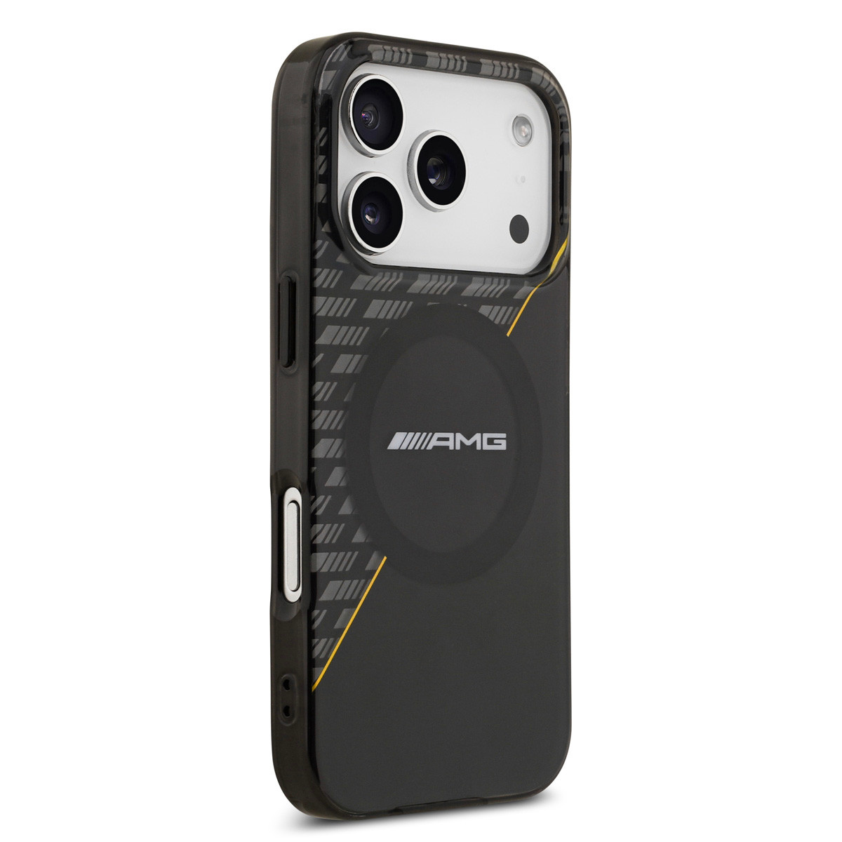 AMG AMG iPhone 17 Pro Backcover hoesje - Magsafe - Double Layer - Yellow Line - Zwart, foto 4 van 6