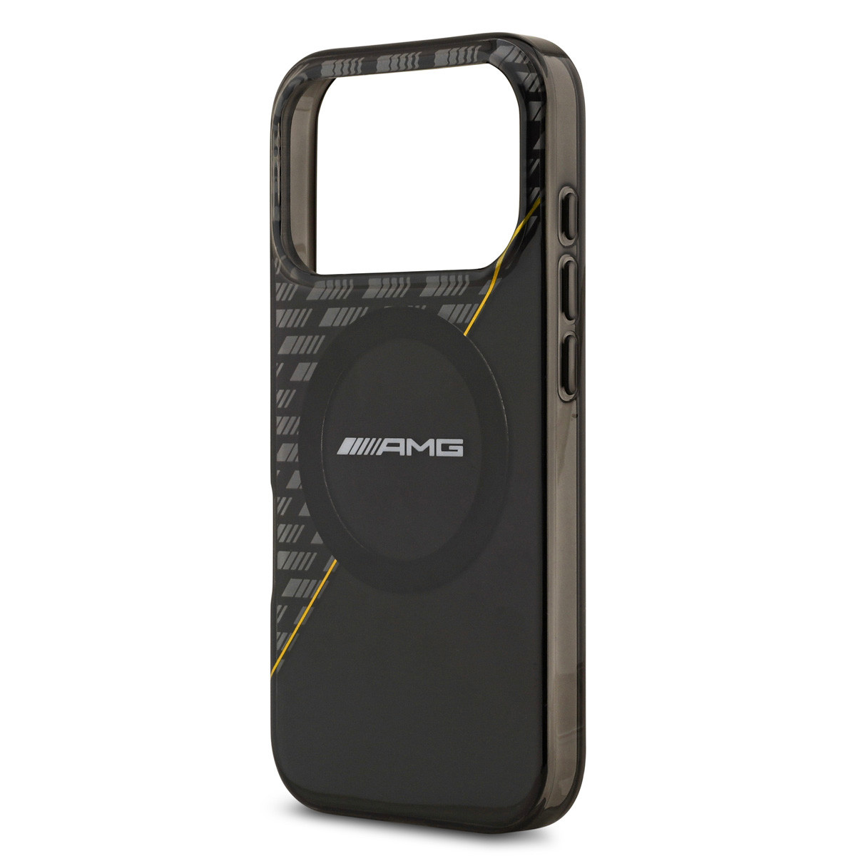 AMG AMG iPhone 17 Pro Backcover hoesje - Magsafe - Double Layer - Yellow Line - Zwart, foto 5 van 6