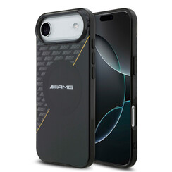 AMG iPhone 17 Air Back-Cover hul - Magsafe - Double Layer - Yellow Line - Schwarz