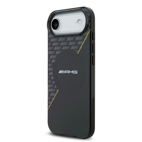 AMG AMG iPhone 17 Air Back cover coque - Magsafe - Double Layer - Yellow Line - Noir AMG AMG iPhone 17 Air Back cover coque - Magsafe - Double Layer - Yellow Line - Noir