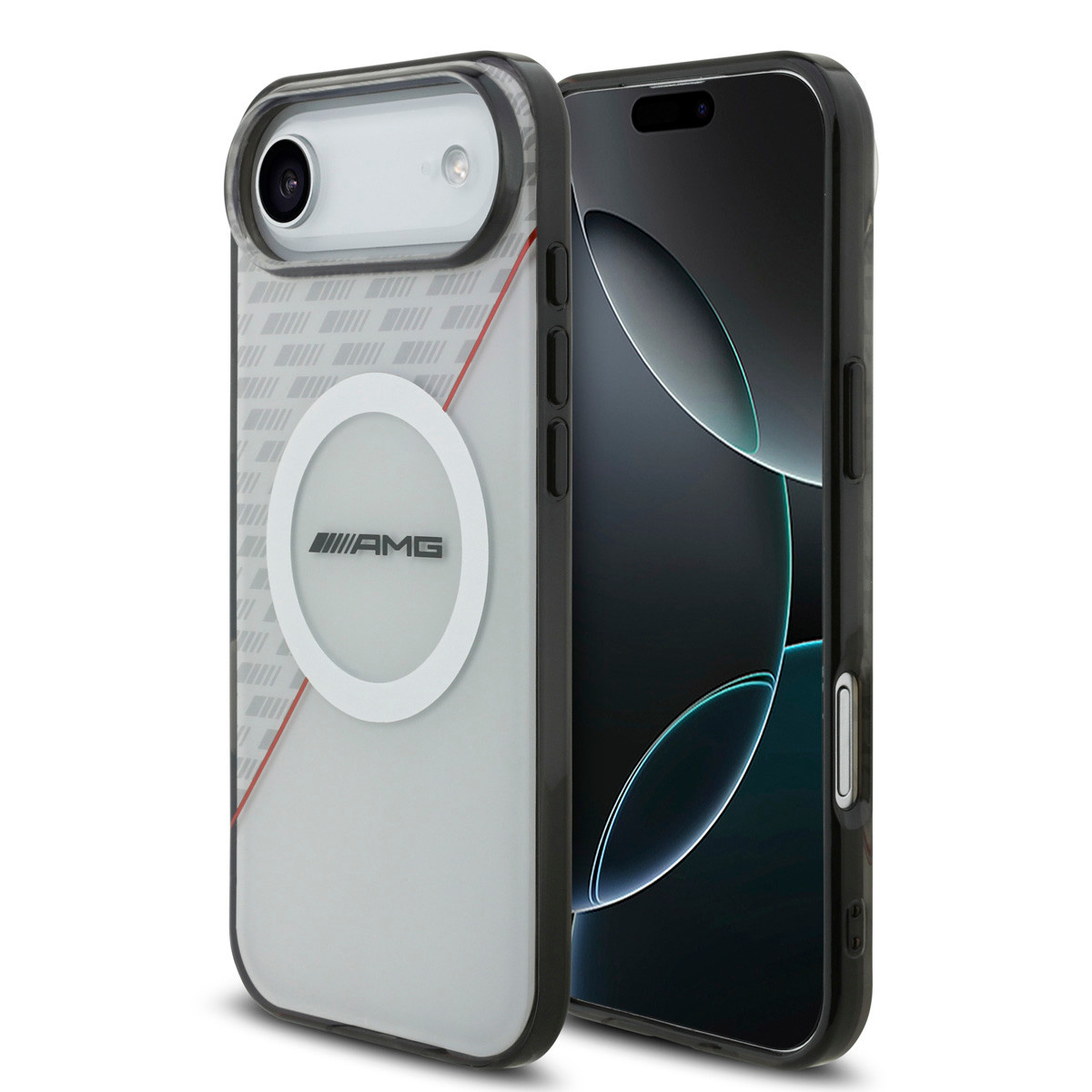 AMG AMG iPhone 17 Air Backcover hoesje - Magsafe - Double Layer - Red Line - Wit