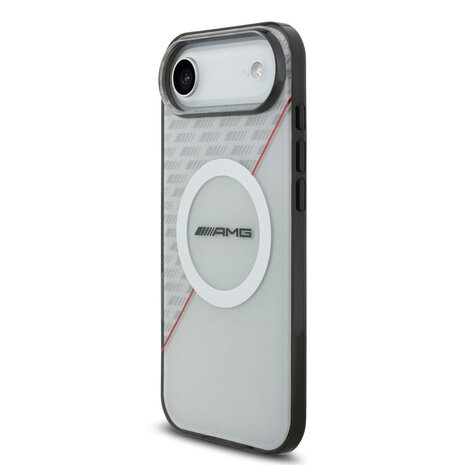 AMG AMG iPhone 17 Air Backcover hoesje - Magsafe - Double Layer - Red Line - Wit