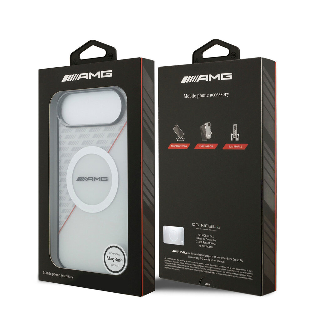 AMG AMG iPhone 17 Air Backcover hoesje - Magsafe - Double Layer - Red Line - Wit