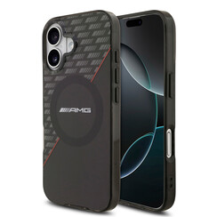 AMG iPhone 17 Back cover case - Magsafe - Double Layer - Red Line - Black