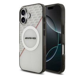 AMG AMG iPhone 17 Backcover hoesje - Magsafe - Double Layer - Red Line - Wit AMG AMG iPhone 17 Backcover hoesje - Magsafe - Double Layer - Red Line - Wit