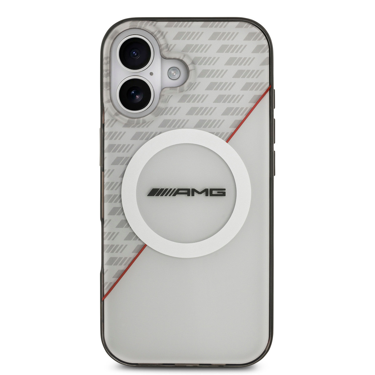 AMG AMG iPhone 17 Backcover hoesje - Magsafe - Double Layer - Red Line - Wit, foto 3 van 6