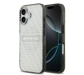 AMG AMG iPhone 17 Back cover case - Magsafe - Double Layer - Transparent Rhombs Repeat - White AMG AMG iPhone 17 Back cover case - Magsafe - Double Layer - Transparent Rhombs Repeat - White