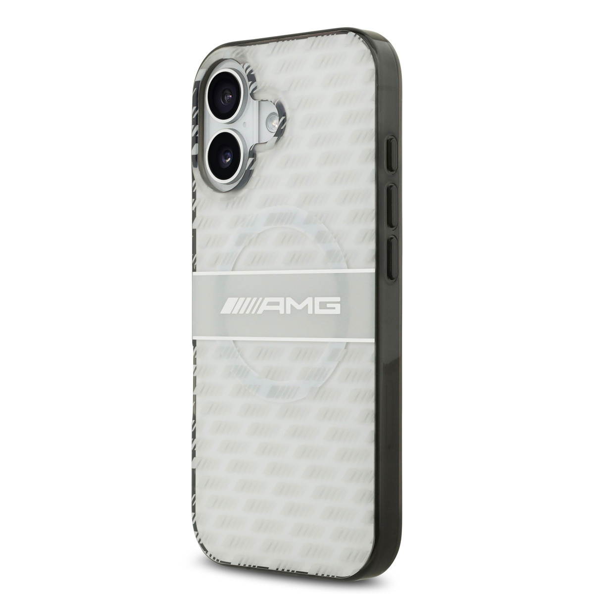 AMG AMG iPhone 17 Backcover hoesje - Magsafe - Double Layer - Transparent Rhombs Repeat - Wit, foto 2 van 6