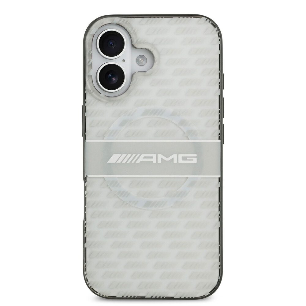 AMG AMG iPhone 17 Back cover coque - Magsafe - Double Layer - Transparent Rhombs Repeat - Blanc AMG AMG iPhone 17 Back cover coque - Magsafe - Double Layer - Transparent Rhombs Repeat - Blanc
