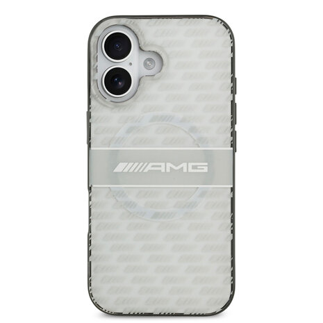 AMG AMG iPhone 17 Back cover coque - Magsafe - Double Layer - Transparent Rhombs Repeat - Blanc AMG AMG iPhone 17 Back cover coque - Magsafe - Double Layer - Transparent Rhombs Repeat - Blanc