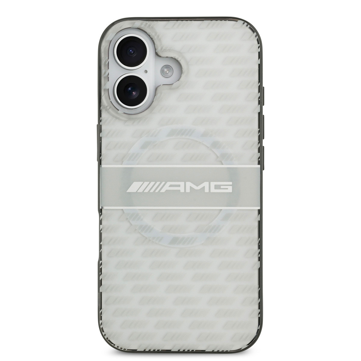 AMG AMG iPhone 17 Backcover hoesje - Magsafe - Double Layer - Transparent Rhombs Repeat - Wit, foto 3 van 6